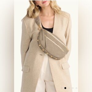 Hammitt Crossbody Bag in Taupe with Gold Accents